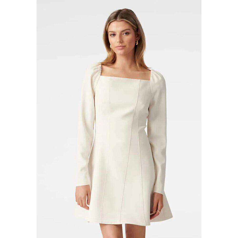Ever New Women'sLong Sleeve Square Neck Mini Dress In Bone Sz 4 top quality $189